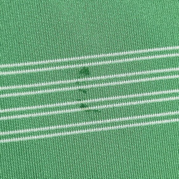 Nike Men's Shirt M Green White Stripes Tour Performance Short Sleeve Polo Golf - Picture 7 of 11